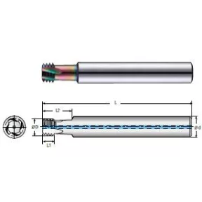4NPTSS kúpos csőmenetmaró INOX-hoz NPT  1/16"~2" rövidhornyú