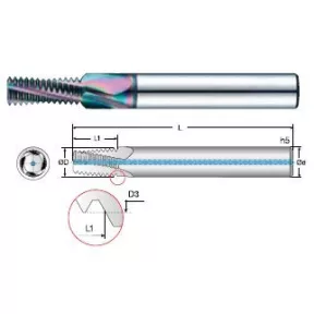 4NPTMS Általános  kúpos csőmenetmaró INOX-hoz NPT 1/16"~2"