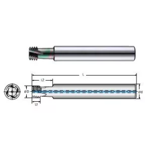 4NPTSA kúpos csőmenetmaró ALU-hoz NPT  1/16"~2" rövidhornyú