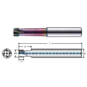 4BSPTS Nyakalt kúpos csőmenetmaró INOX-hoz BSP 1/16"~2" rövidhornyú