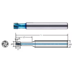 4BSP rövidhornyú menetmaró párhuzamos csőmenethez 1/16"~ 2 1/2"