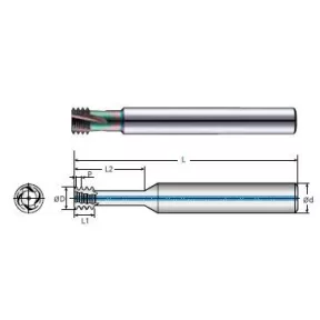 4BSPA rövidhornyú menetmaró ALU-hoz  párhuzamos csőmenethez 1/16"~ 2 1/2"